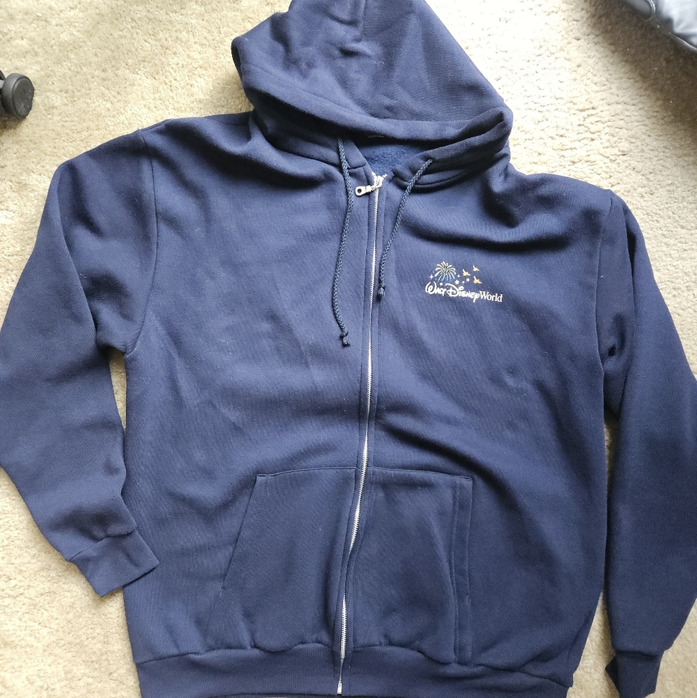 Walt Disney World Navy Blue Zip Up Sweater